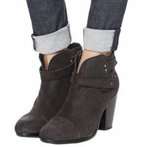 Rag & Bone Suede Ankle Boots In Grey with Chunky Heel Size EU 37